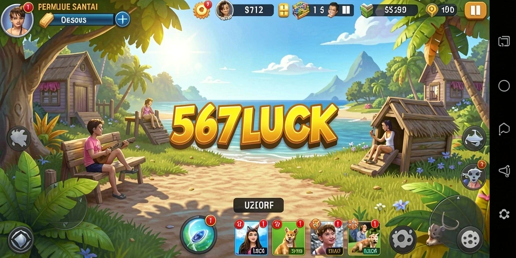 Tampilan utama gameplay 567LUCK yang santai dan menghibur.
