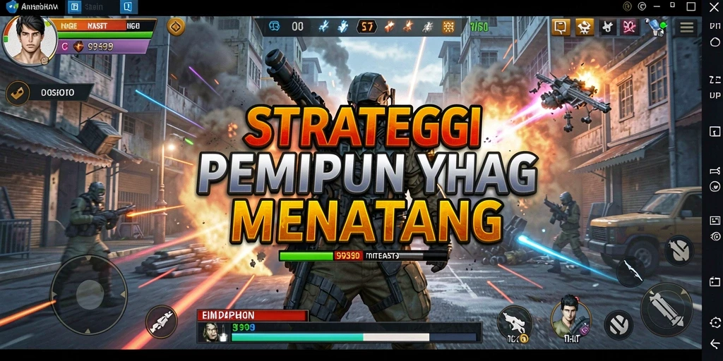 Tangkapan layar utama menampilkan aksi strategis dalam gameplay SLG.