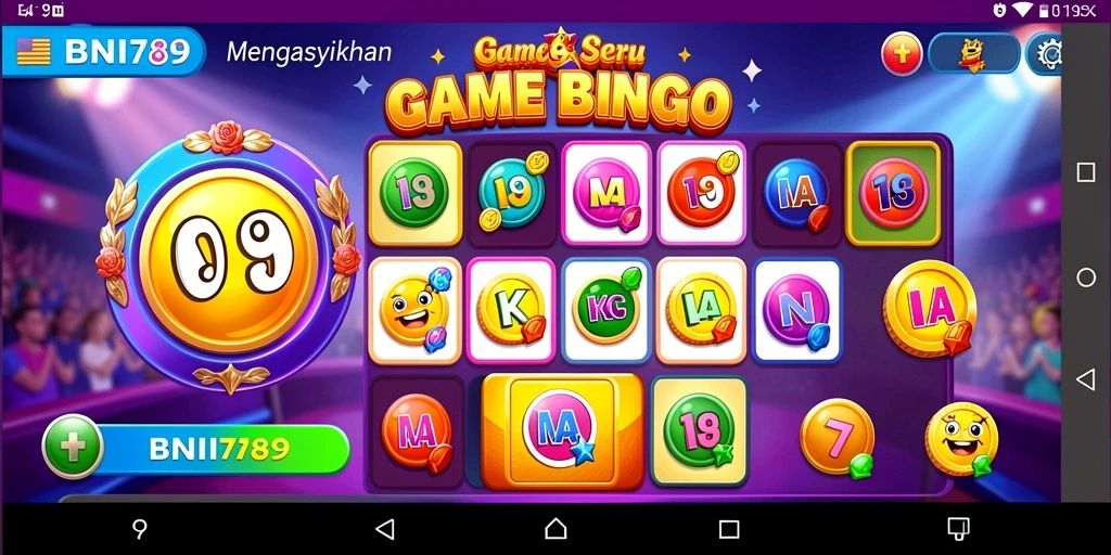 Screenshot BNI789 menampilkan aksi seru saat bermain bingo.