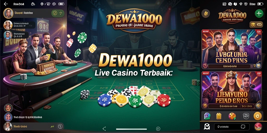 Tampilan menarik dari gameplay Live Casino di DEWA1000 dengan dealer profesional.