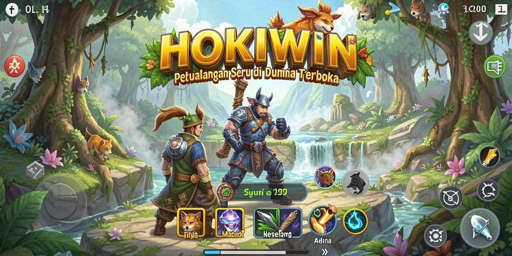 Gameplay HOKIWIN menampilkan petualangan seru di dunia terbuka.