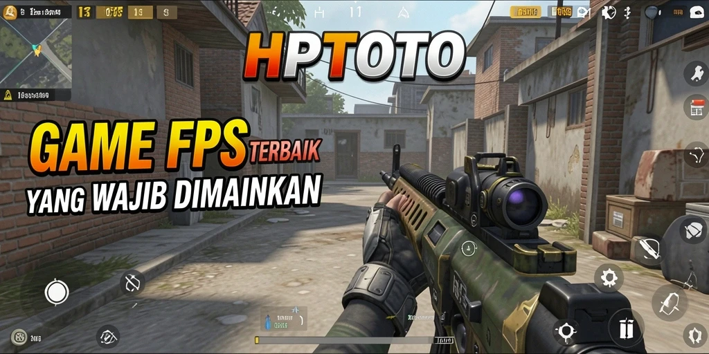 Screenshot menunjukkan gameplay intens HPTOTO dengan aksi tembak-menembak yang seru.