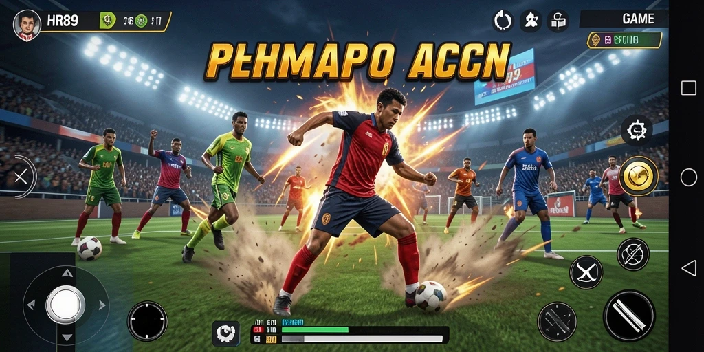Tangkapan layar game HR89 menampilkan aksi pertandingan olahraga yang mendebarkan.