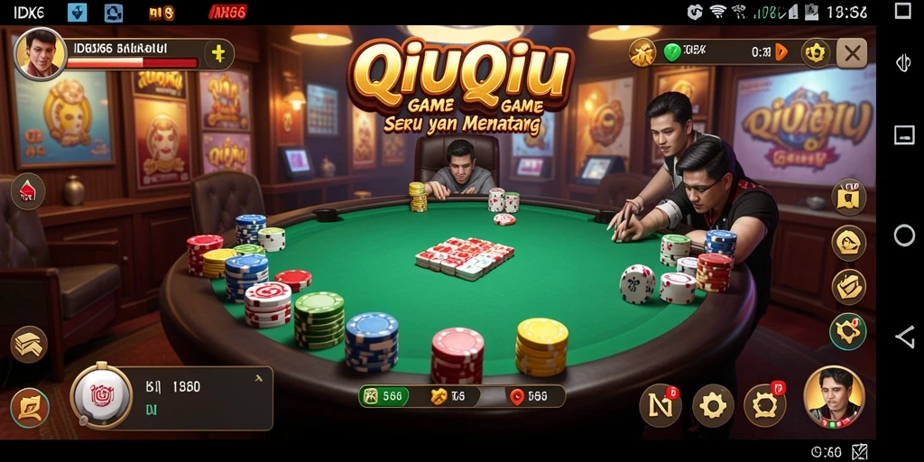 Tampilan gameplay seru dalam permainan QiuQiu IDX66.