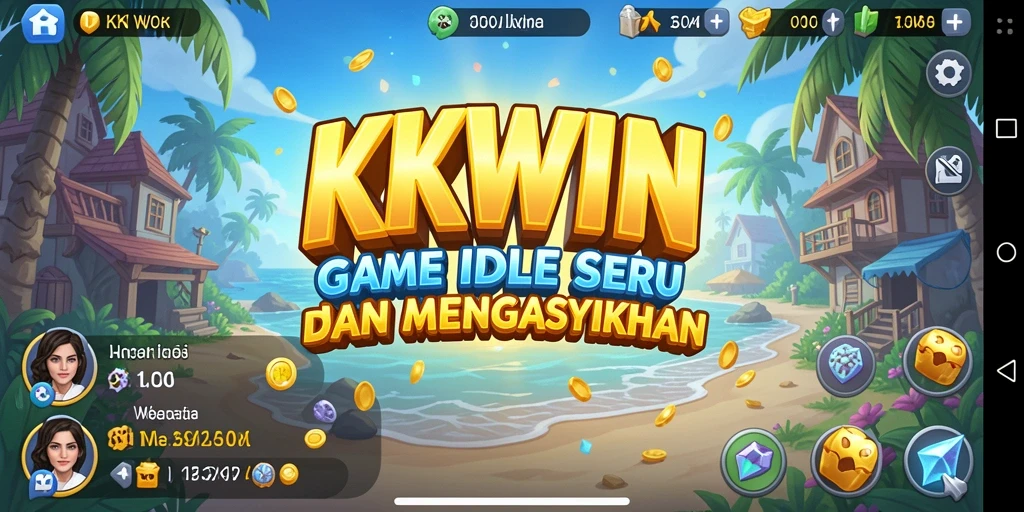 Screenshot menunjukkan gameplay santai dan menyenangkan KKWIN.
