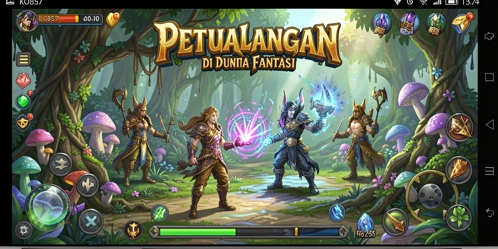 Tampilan menakjubkan dari gameplay KO857 di dunia petualangan.