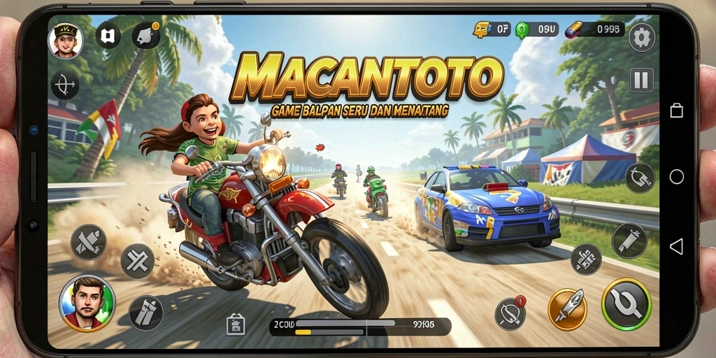 Gameplay balapan seru di MACANTOTO dengan grafik memukau.