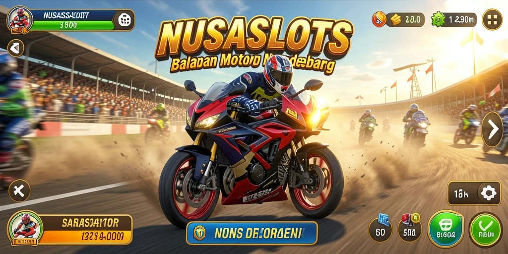 Gameplay seru balapan motor di NUSASLOTS.