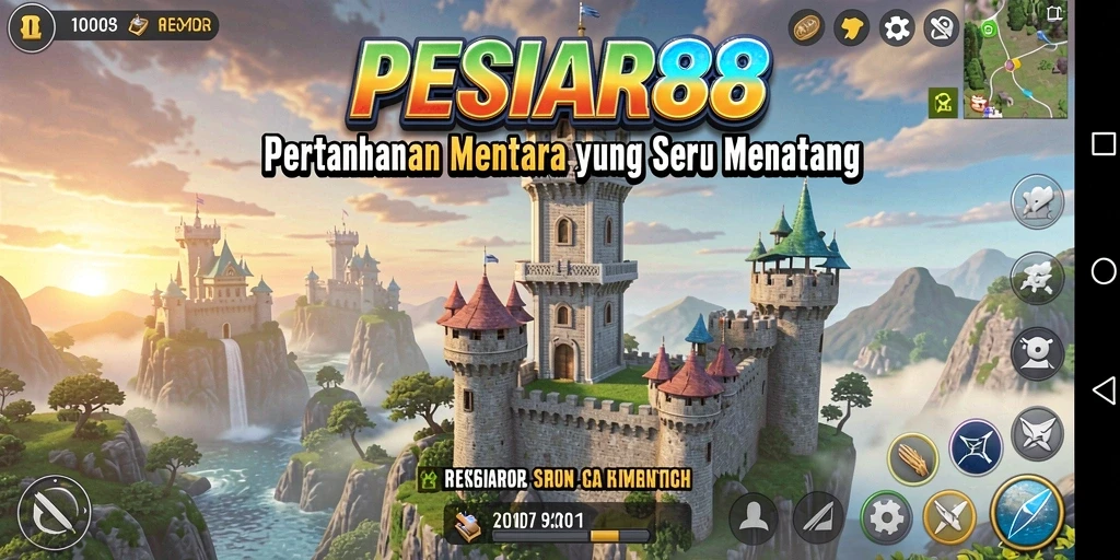 Tampilan gameplay menara dalam <strong>PESIAR88</strong> yang seru dan menantang.