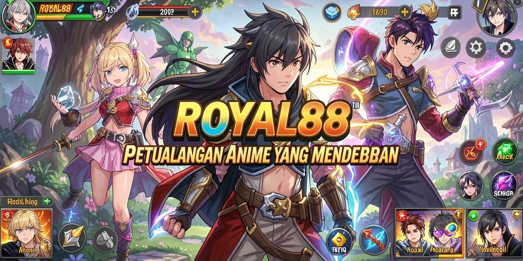 Screenshot gameplay <strong>ROYAL88</strong> menampilkan aksi karakter Anime yang seru.