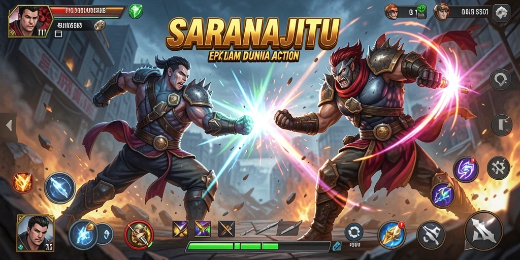 Tampilan gameplay SARANAJITU yang mendebarkan dan penuh aksi.