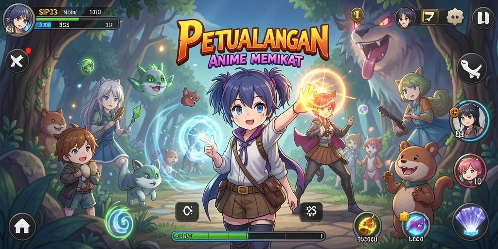 Screenshot dari gameplay SIP33, menampilkan karakter Anime dalam aksi.