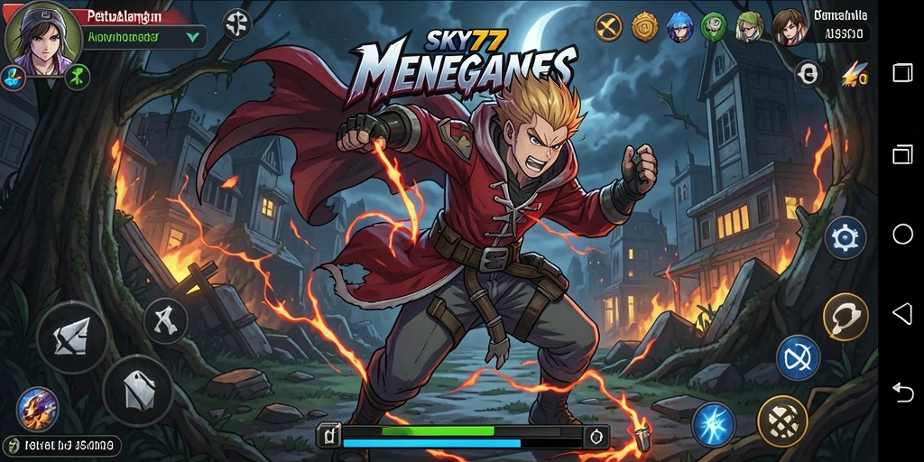 Tampilan gameplay <strong>SKY77</strong> yang menawan dengan karakter Anime.