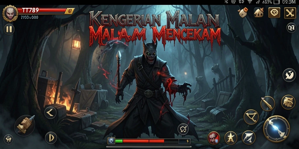 Screenshot utama TT789 menampilkan suasana gelap yang menegangkan.