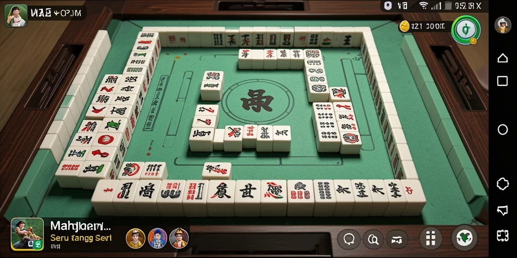 Gameplay menarik dari V21 dengan tile Mahjong yang berwarna-warni.